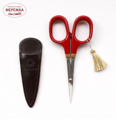 Ножиці Cohana з лакованими червоними ручками, 10,5 см. 45-140 фото