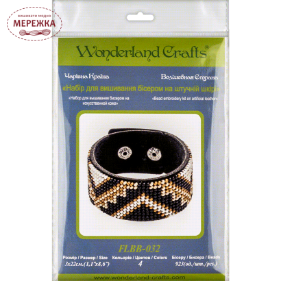 Набір для вишивання бісером WonderlandCrafts браслета на штучній шкірі FLBB-032 фотографія