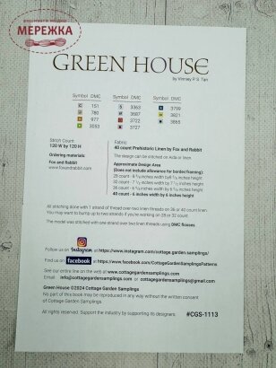 Фото Cottage Garden Samplings Схема Green House. Fabulous House Series #3