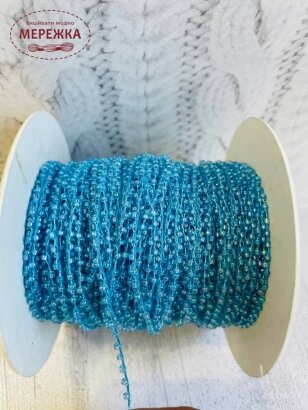 Фото шнур плетений, бісерний, колір голубий