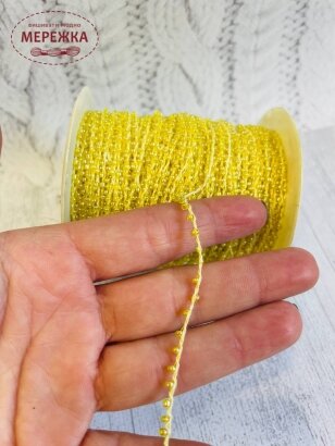 Фото шнур плетений, бісерний, колір жовтий