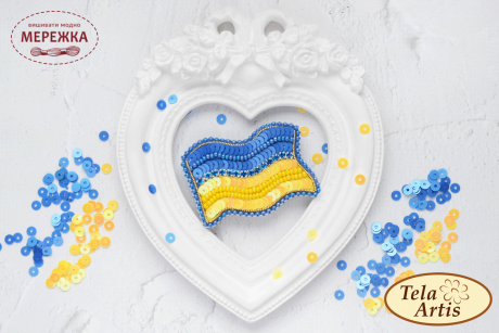 Набір для вишивання бісером TelaArtis Брошка Прапор України Б-307 фото