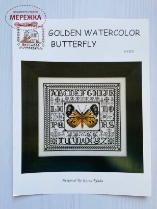 Схема для вишивання Rosewood Manor Golden Watercolor Butterfly фото