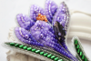Фото набору для вишивання бісером TelaArtis Брошка Фіолетовий крокус Б-030-2