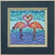 Фото Набір  для вишивання у змішаній техніці Mill Hill Flowering Flamingos LB14-2514