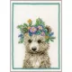 Фото Набір для вишивання хрестиком Lanarte Flower crown bear PN-0200867
