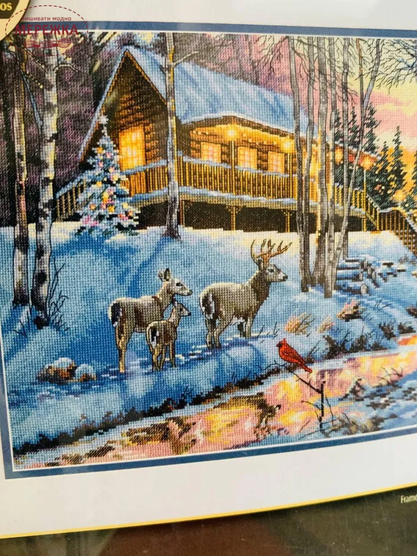 Набір для вишивання хрестиком Dimensions Winter Cabin (Зимова