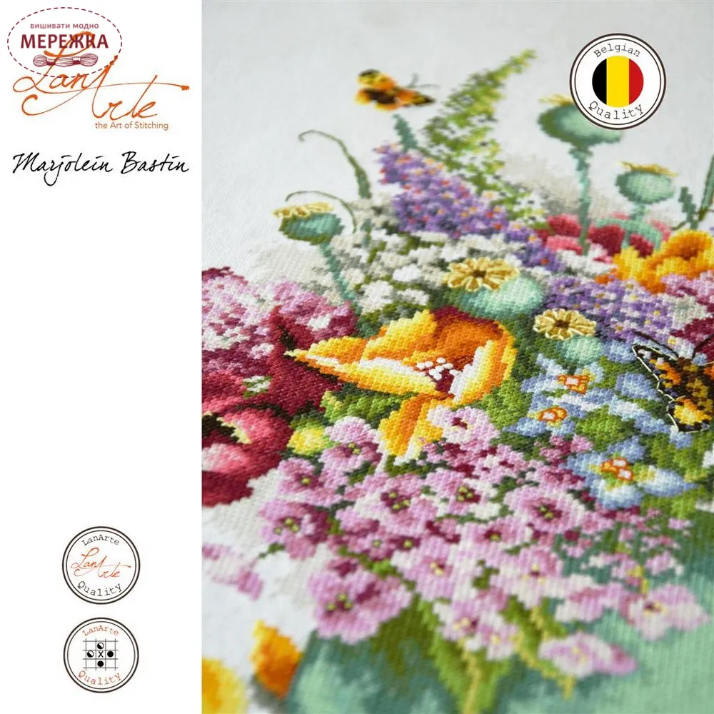 DECORTÉ Wildflower Wonderland 2x18g Набір для вишивання хрестиком Lanarte Flower power bouquet PN
