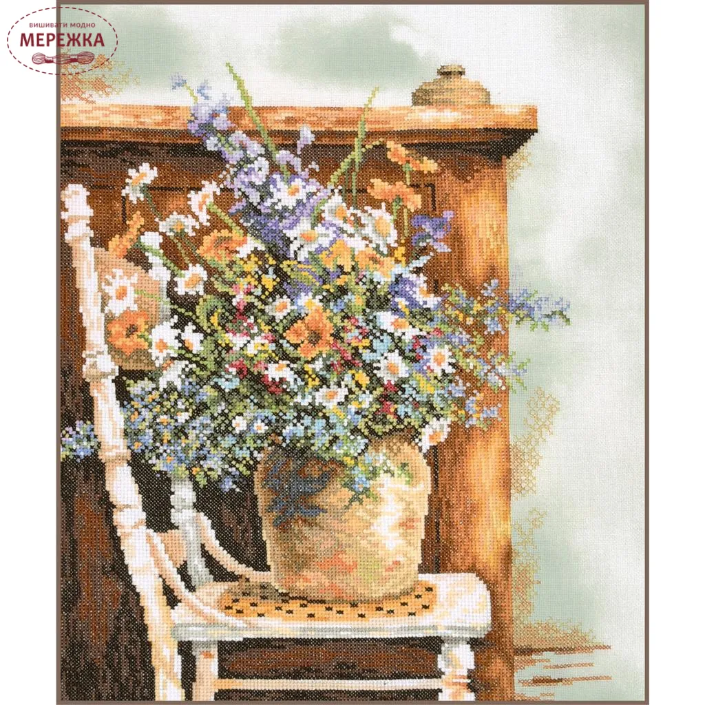 Набір для вишивання хрестиком Lanarte Floral Vintage Art PN