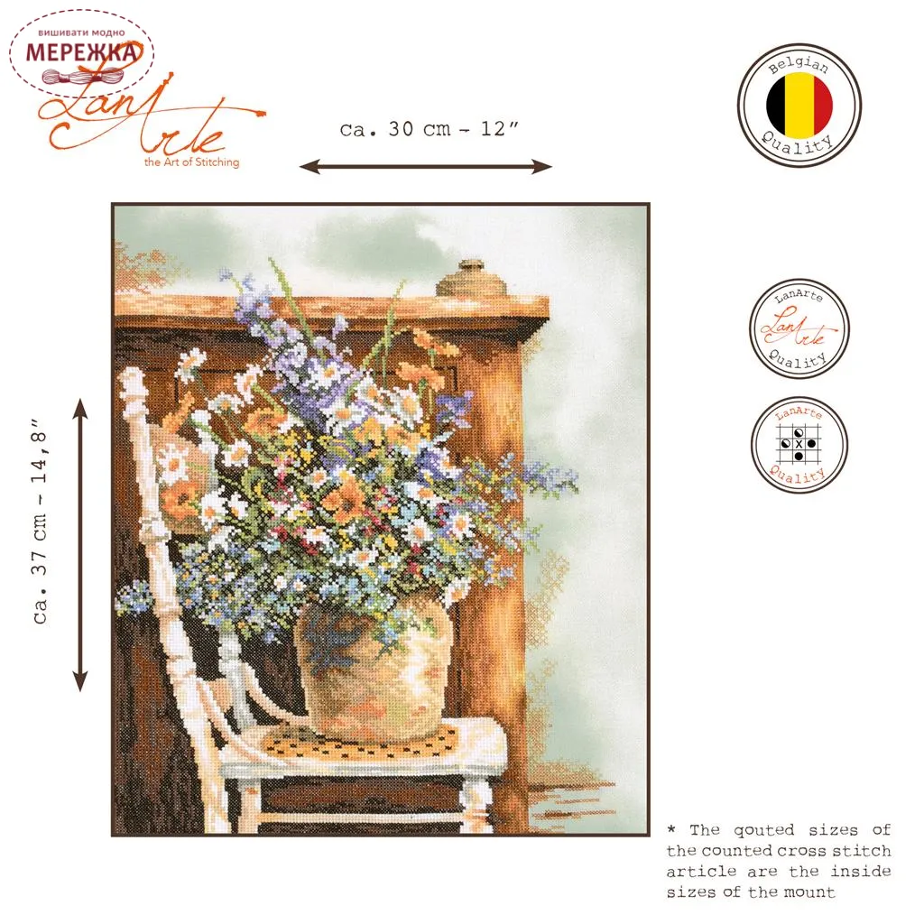 Набір для вишивання хрестиком Lanarte Floral Vintage Art PN