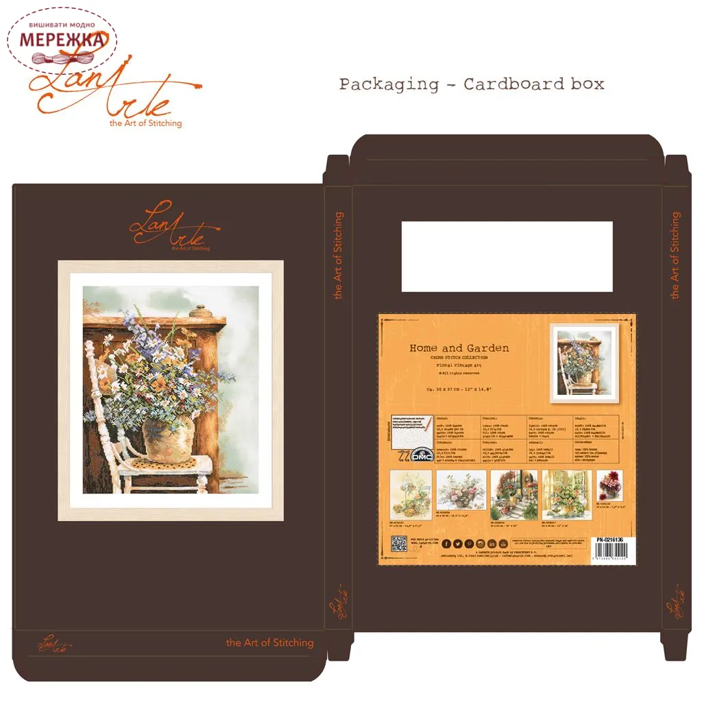 LARME 26冊セット Набір для вишивання хрестиком Lanarte Floral Vintage Art PN