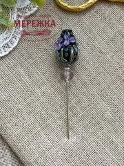 Фото Hobby Bee Голка-пін Чорний бутон з квітами