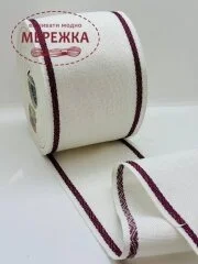 Стрічка Vaupel and Heilenbeck біла, кант бордо, 10 см. 980/100