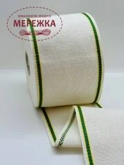 Стрічка Vaupel and Heilenbeck молочна, кант зелено-жовтий,10 см. 940/100