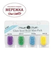 Бісер Mill Hill Glass Seed Bead Mini-Pack, 4 кольори 01007