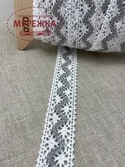 Фото Мереживо біло-сіре, 100% бавовна (070) 87358