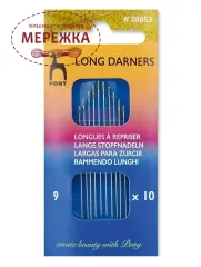 Фото Pony набір штопальних екстрадовгих голок, 10шт 08853