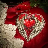 Фото Набір для вишивання хрестиком Сузір'я Єдинорога Крила кохання (прозора з гнучкого пластика з підвісом) 1133 гн