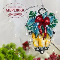 Фото Набір для вишивання хрестиком Сузір'я Єдинорога Різдвяний ліхтарик (прозорий акрил на підвісі) 1125 а