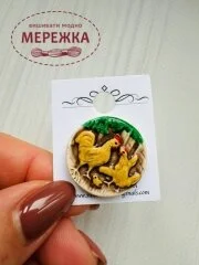 Фото Susan Clarke Originals Art Stone Chickens AS-1000-P1 - Пришивний елемент 