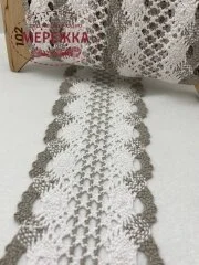 Фото Мереживо біло-сіре, 100% бавовна (102) 70/2