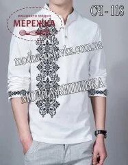 Фото Сорочка чоловіча Модна Вишивка СЧ-118, біла домоткана
