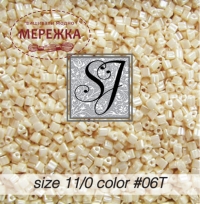 Фото Бісер SJ Designs Glass Seed Beads, 11/0 Creme pearl Triangle #06T