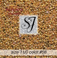 ФотоБісер SJ Designs Glass Seed Beads, 11/0 Gold #58