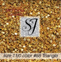 Фото Бісер SJ Designs Glass Seed Beads, 11/0 Gold Triangle #58T