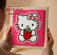 Фото Килимова вишивка Exclusive Art Кітті, 30х30 см. (квадрат)