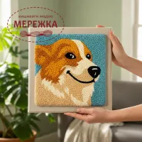 Фото Килимова вишивка Exclusive Art Пес, 30х30 см. (квадрат)