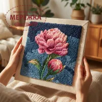 Фото Килимова вишивка Exclusive Art Магічні півонії, 30х30 см. (квадрат)