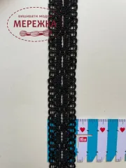 Фото Мереживо чорне 100% бавовна 178/3 