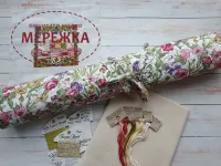 Фото JustCraft Рол для зберігання вишитих робіт з валиком, 32*50 см.(польові квіти на білому)