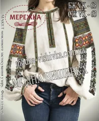 Фото Блуза жіноча Модна Вишивка БЖ VK-63, домоткане молочний льон