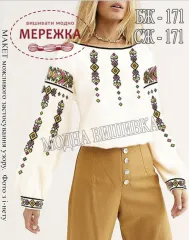 Фото Блуза жіноча Модна Вишивка БЖ-171, білий Онікс