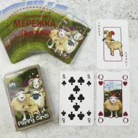 Фото Emma Ball Металевий органайзер + гральні карти Felted Sheep (Happy) Playing Cards in a Tin PCT06B