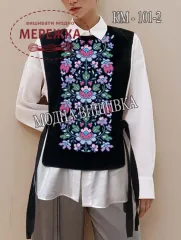Фото Камізелька жіноча Модна Вишивка КМ-101-2, чорний Онікс