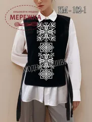 Фото Камізелька жіноча Модна Вишивка КМ-102-1, чорний Онікс 