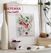 Фото Les Brodeuses Parisiennes Схема Etude aux Cerises +тканина, пришивний шарм ECL/CRE