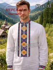 Фото Сорочка чоловіча Модна Вишивка СЧ VK-83, білий Онікс