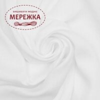 Фото Рівномірне конопляне полотно для вишиванок (Польща), колір білий, 100% коноплі, тонке