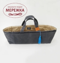 Фото Cohana Вощена сумка для рукоділля Waxed Canvas Tool Tote (Dark Gray and Blue) 45-029