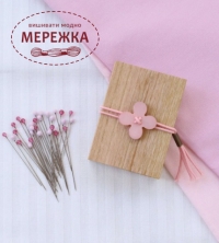 Фото Cohana Швейні шпильки Glass Sewing Pins in a Cherry-Wood Box, Pink 45-207