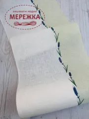 Фото Стрічка Vaupel and Heilenbeck льон 100%, квіти лаванди, 26.5 см. 