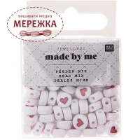 Фото Rico Набір декоративних намистин  Itoshii Hearts, white/red 7090.63.30