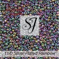 Фото Бісер SJ Designs Glass Seed Beads, 11/0 Silver Plated Rainbow #59SPR