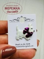 Фото Susan Clarke Originals Westie Button BE-613 - Пришивний елемент 