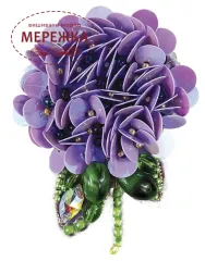 Фото Набір для вишивання бісером CrystalArt Брошка, Гортензія БП-272