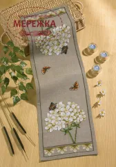 Фото Набір для вишивання хрестиком Permin White hydrangea 68-2336